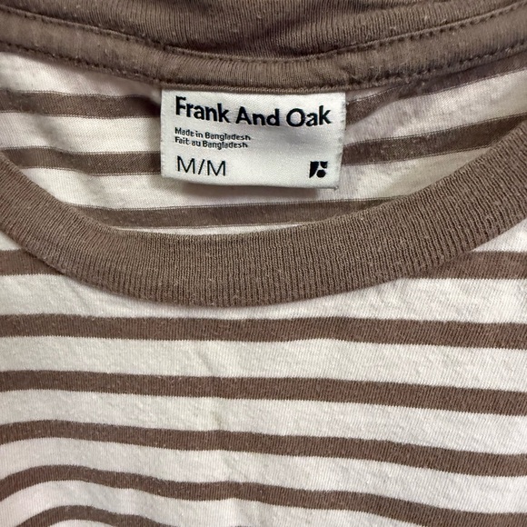 Frank & Oak Brown and White Striped Tee - Picture 5 of 5